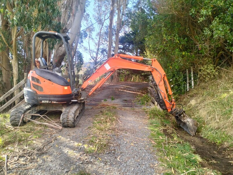 Trench digging with mini digger hire in Wellington section
